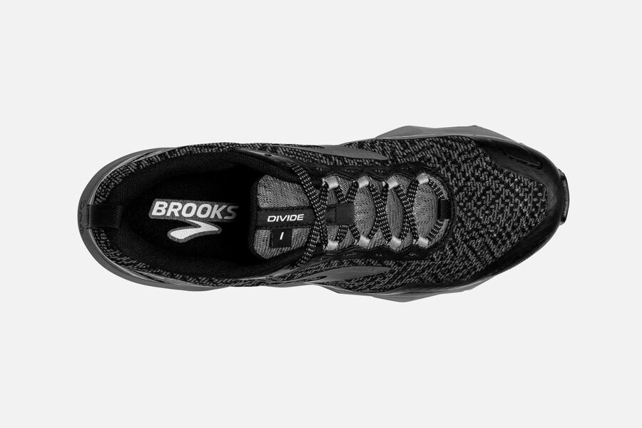 Brooks Divide Trail Running Shoes - Mens - Black/Grey - MQ0782461